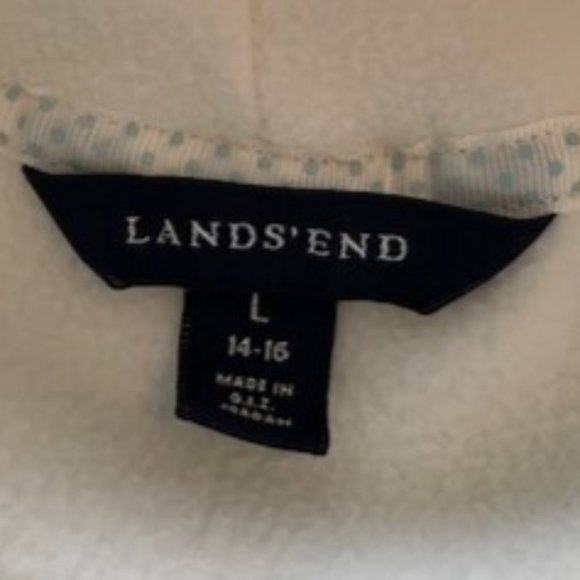 Lands' End Very Soft Fleece Turtleneck Sweater with Snowflakes - Picture 4 of 5